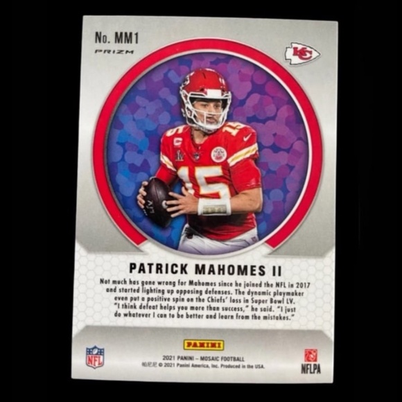 RARE SHORT PRINT PATRICK MAHOMES 2021 PANINI PRIZM REFRACTOR HOLO - Picture 2 of 2